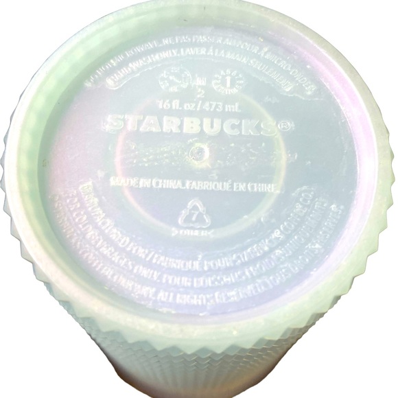 Authentic Starbucks 2021 Holiday Studded Icy White/Purple Tint Plastic Tumbler - Picture 5 of 7